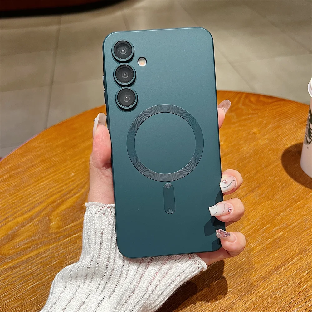 Magnetic Metallic Paint Silicone Phone Case