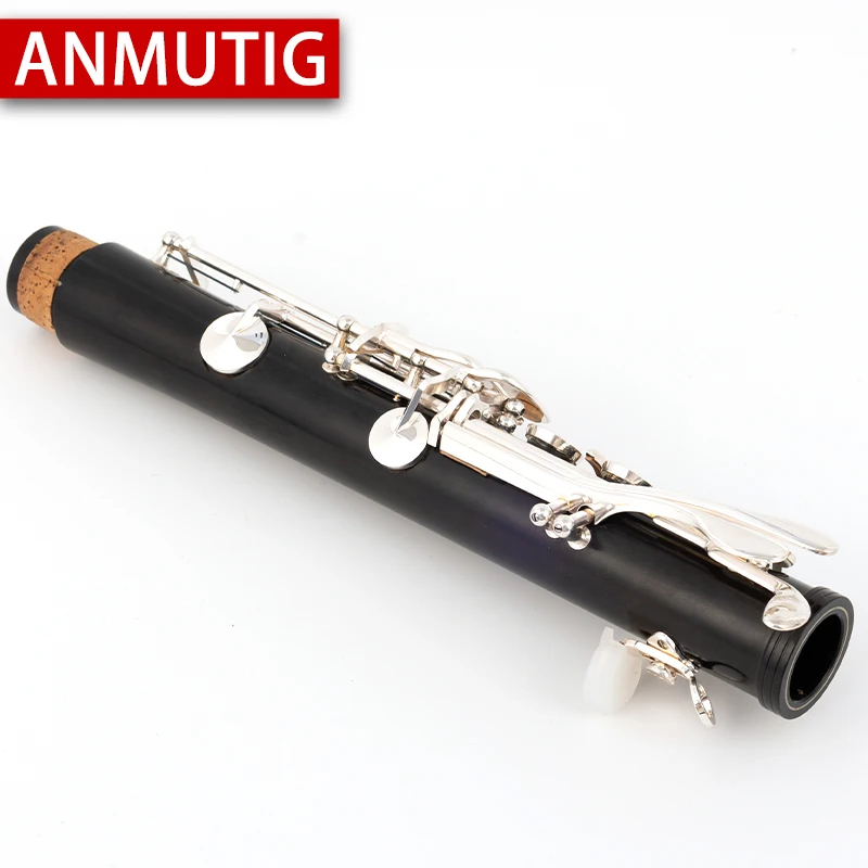 ANMUTIG Ebony Clarinet Bb Silver Plated Buttons 17 Keys Wood Clarinet G52