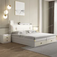 Ensemble de chambre à coucher moderne de luxe blanc avec tiroirs pour filles, mobilier de chambre à coucher, meubles de maison 3