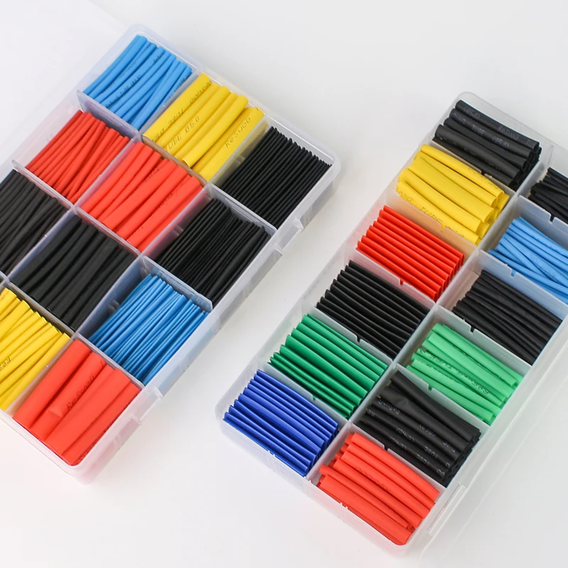 Heat Shrink Tube 127/164/328/530pcs Kit Shrinking Assorted Polyolefin Insulation 2:1 DIY Wire Repair