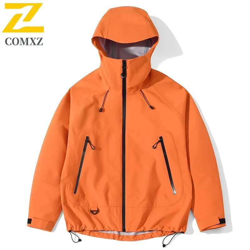COMXZ Men's Rainproof Coat Thickened Warm Solid Color Outdoor Fly Fishing Camping Windbreaker Climbing High Quality Outerwear