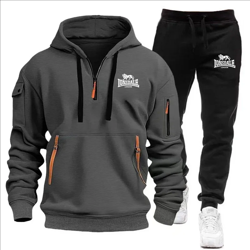 Basic Men/Women 2Pcs/Sets Sweatshirt Hoodies Pants 2024 Male Gyms Fitness Tops Joggers Sportswear Tracksuits 4
