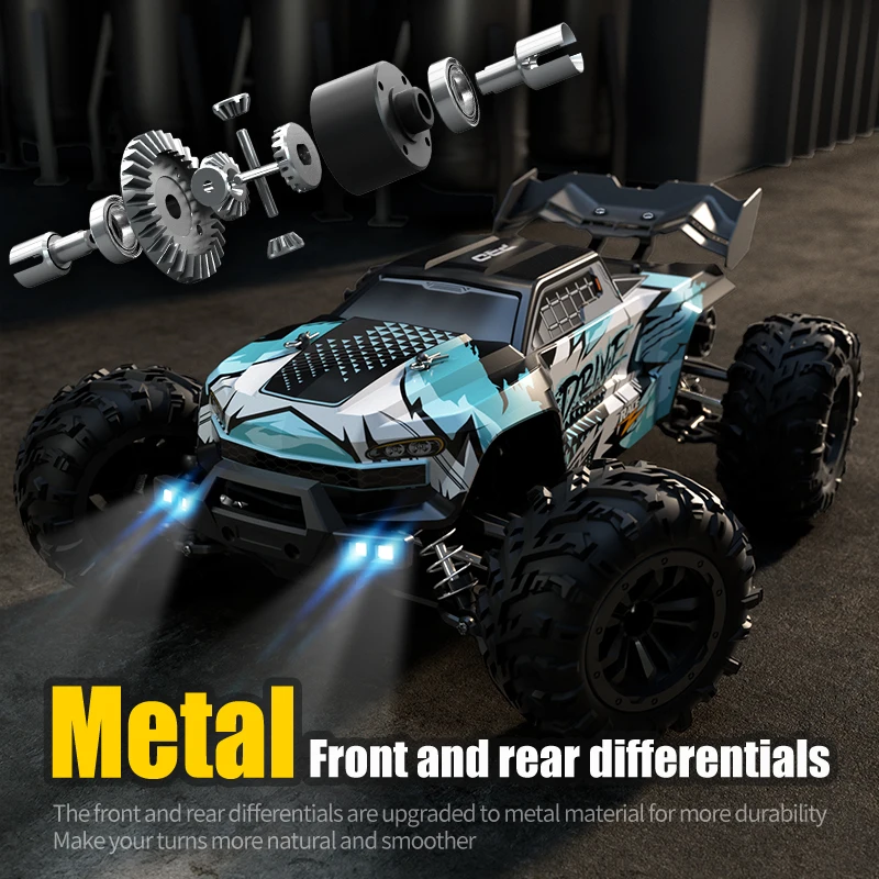 1:16 70km/h Brushless RC Car With LED Light 4WD Remote Control