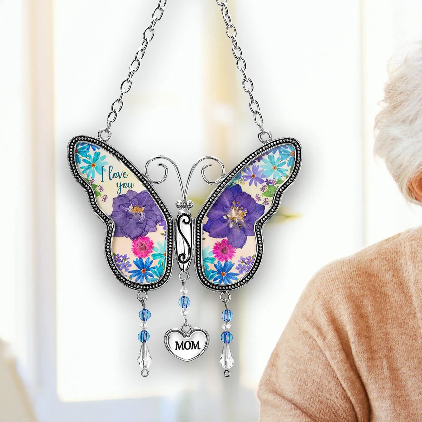 Farfalla Appesa Decorazione Indoor Outdoor Mothers Day Butterfly Gift Wind Chime Per Portico Natale Ringraziamento Mamma Ingresso