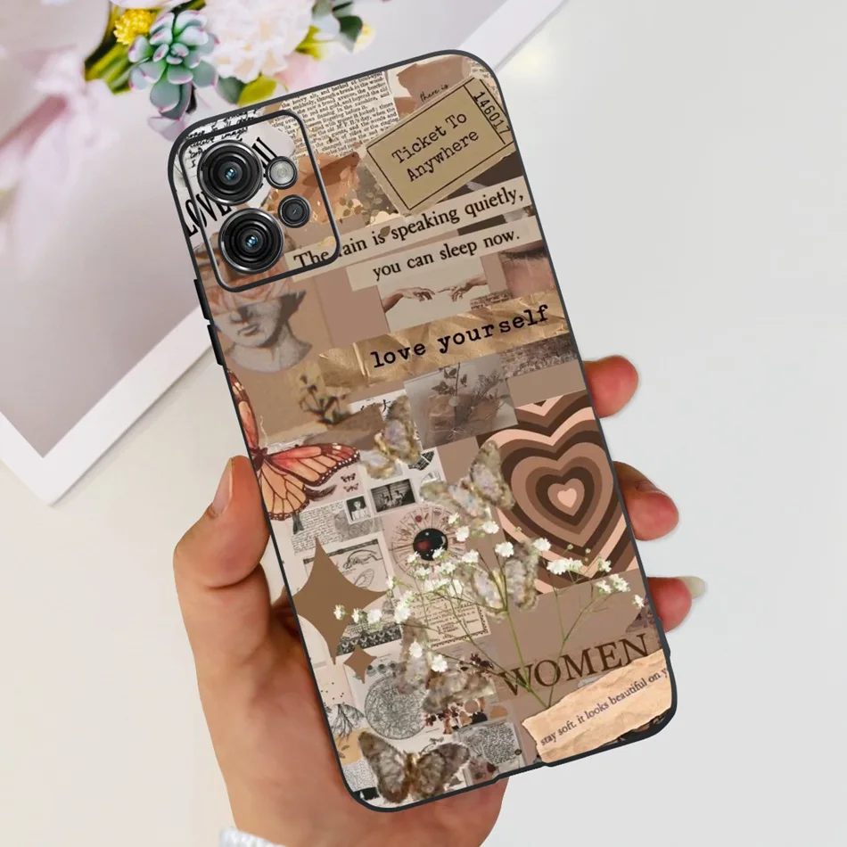 Stylish Flower Butterfly Pattern Soft Silicone Phone Case Cover
