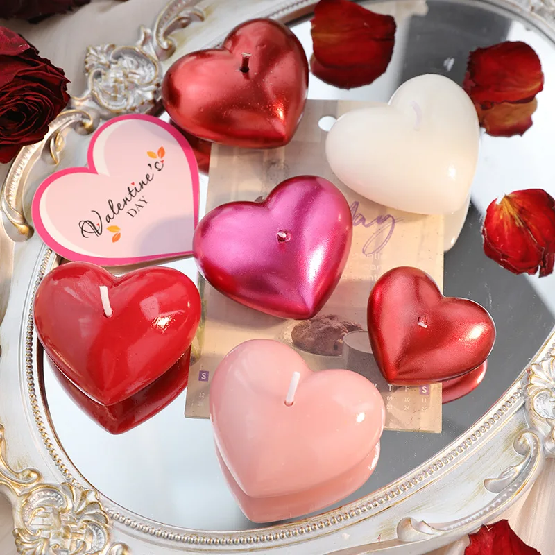 Romantic Heart-Shaped Aromatherapy Candle Handmade Gift