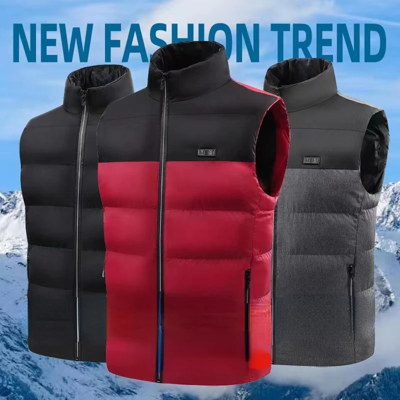 

Men Casual Heated Vest Autumn Winter Vests Warmer Dual Control Heating Men's Sleeveless Jackets Outdoor Full Zip Outerwear Z168