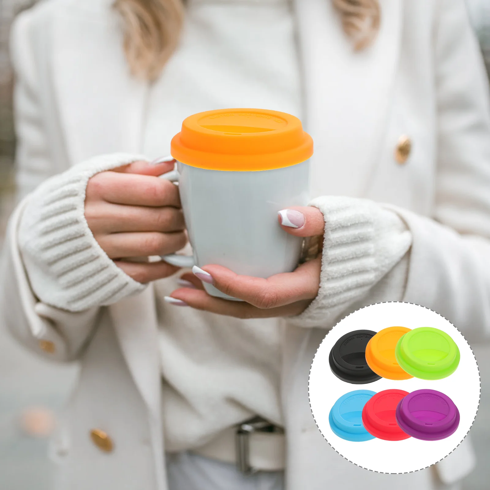 

6 Pcs Coffe Cups Silicone Lid Bottle Heat-Resistant Mug Leakproof Cover Exquisite Leak-proof Travel