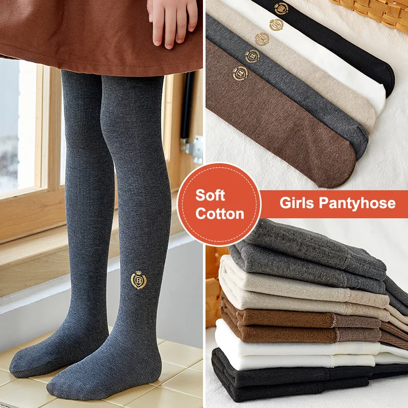 

Warm Winter Thin Velvet Tights For Girls Cotton Children Pantyhose Fashion Badge Print School Girls Leggings Stockings 1-12 Yrs