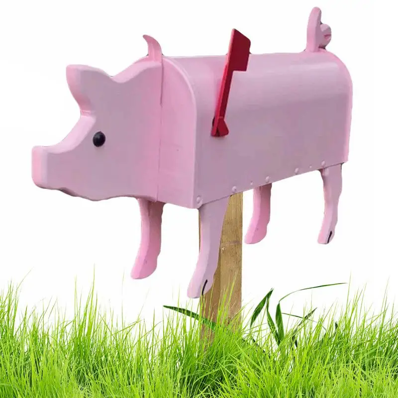 Metal Labrador Dog Mailbox Garden Decoration Funny Creative Cartoon Pink Pig Animal Mailbox Postal Box Farm yard Letter Box