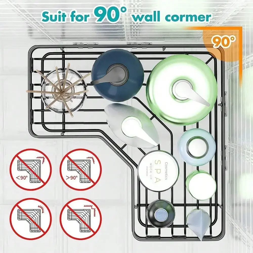 Five-Piece Set Shower Caddy Shelf, Bathroom Shower Organizer Rack For Holding Shampoo Soap Bathroom Toilet Essentials Adhesive 3