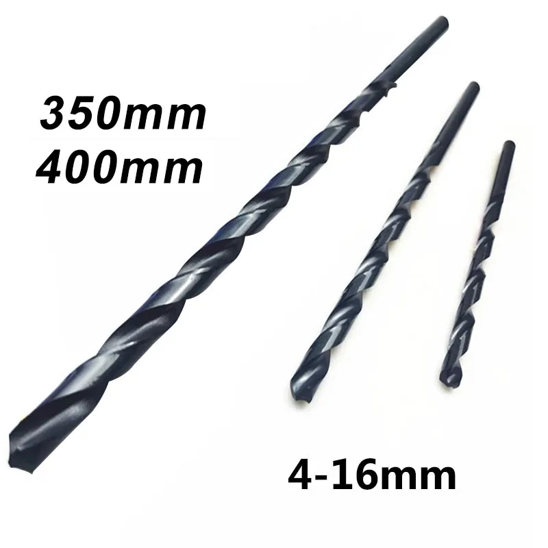 350mm/400mm OAL HSS M2 Black Oxide Long Twist Drill Bits For Metalworking Alloy Steel & Cast Iron