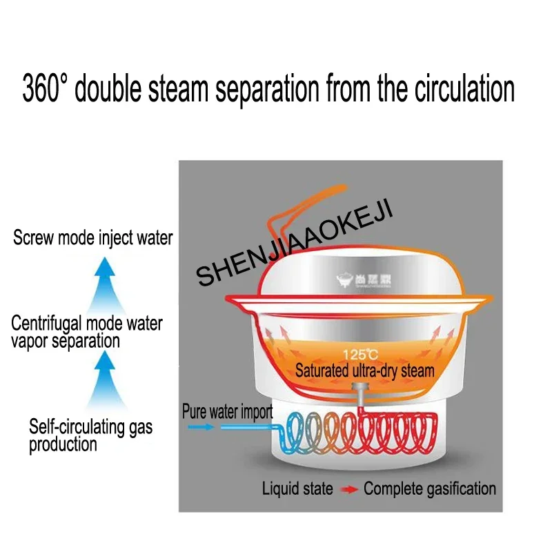 Electric Steam Pot Slow Cooker Ceramic Steam Seafood Pot 3.5L/hour Ousehold Multifunctional Upper Steamed and Under Boiled