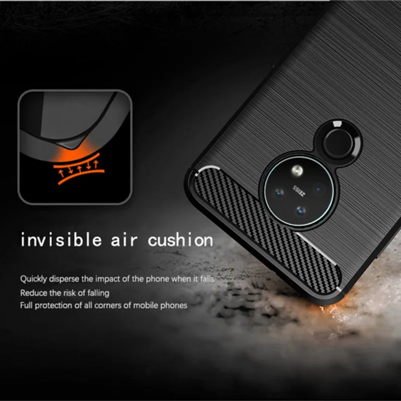 Premium Soft Silicone Shockproof Carbon Fiber Matte Phone Case