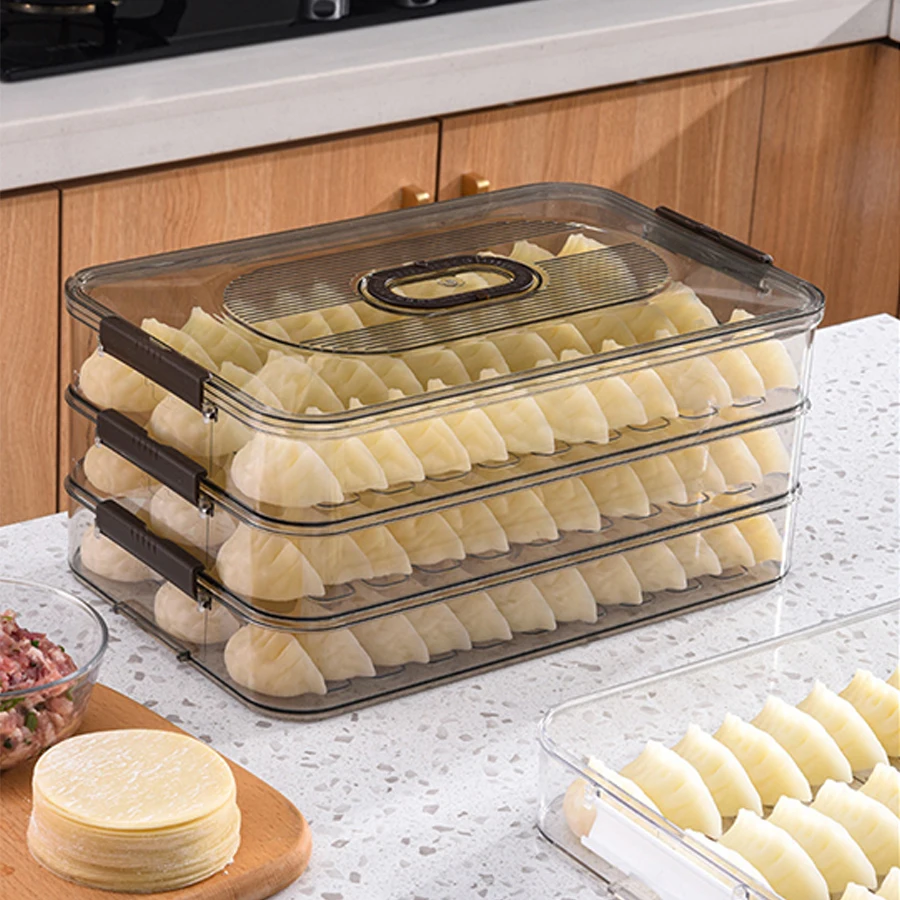 Dumpling box Storage refrigerator multi-layer cold quick freezing special food Wonton dumplings fresh-keeping sealed storage box 5