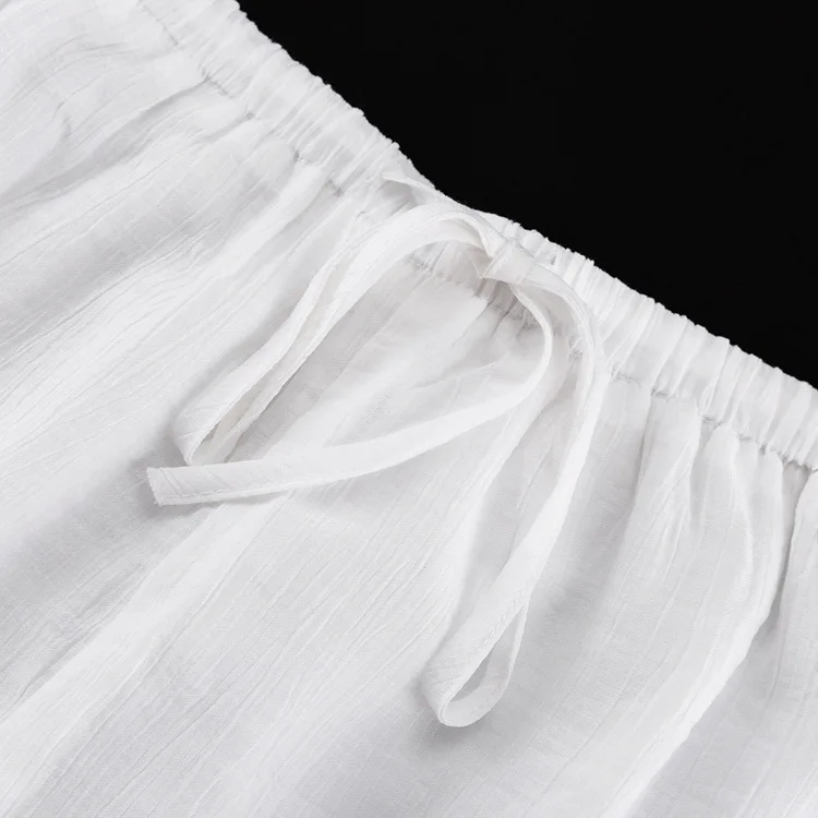 White Lace-Up 2 Piece-Set Shorts For Women Casual Loose Bandage Cardigan Coat And High Waist Shorts Sets Female Outfits