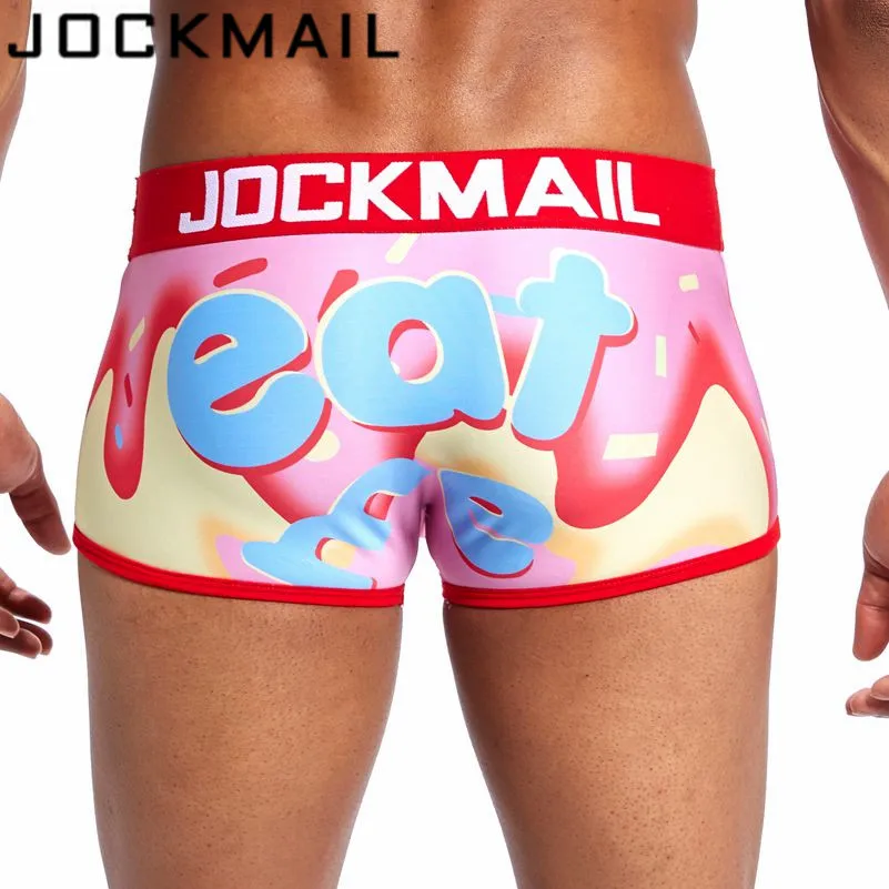 New JOCKMAIL Brand Sexy Mens Underwear Boxer shorts Sexy playful printed mens trunks panties cuecas boxer Gay Underpants