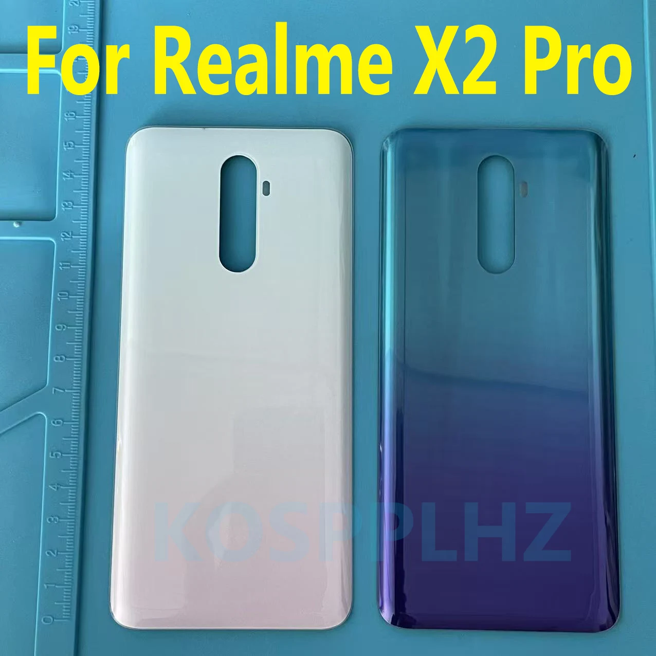 Vitre Arrière Avec Lentille Pour Realme X2 Pro Blanc - Cache Batterie + Adhésif - Neuf