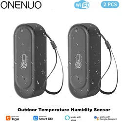 Enhanced Outdoor Waterproof WiFi Temperature & Humidity Sensor with Smart App Integration (2pcs)