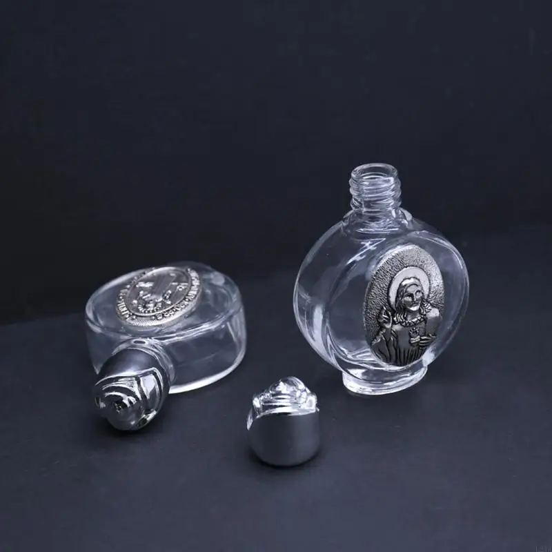 New Empty Holy Water Bottle with Lid Clear Glass Praying Supplies