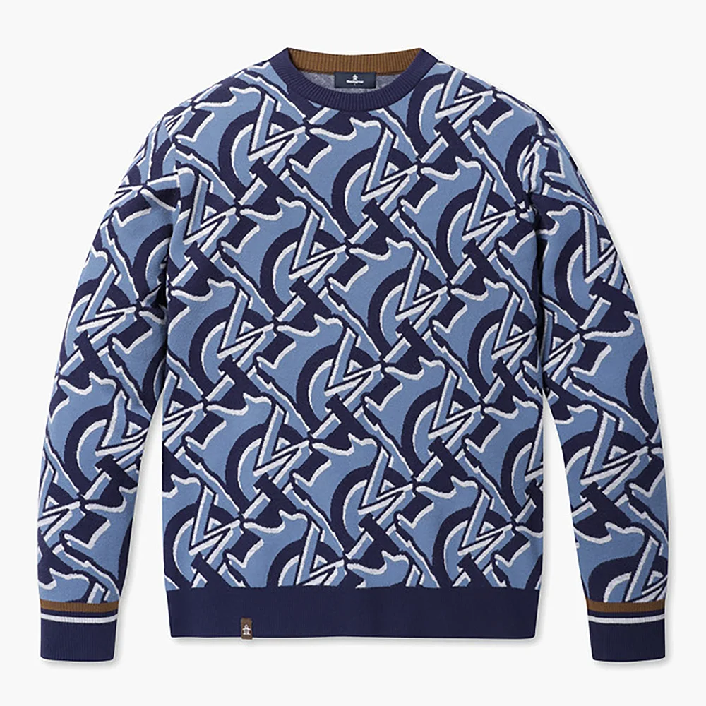 MUNSINGWEAR Has Extraordinary Temperament! Men's Autumn Golf Wear! Trendy Design, Luxurious Knitted Sweater, High Elasticity!