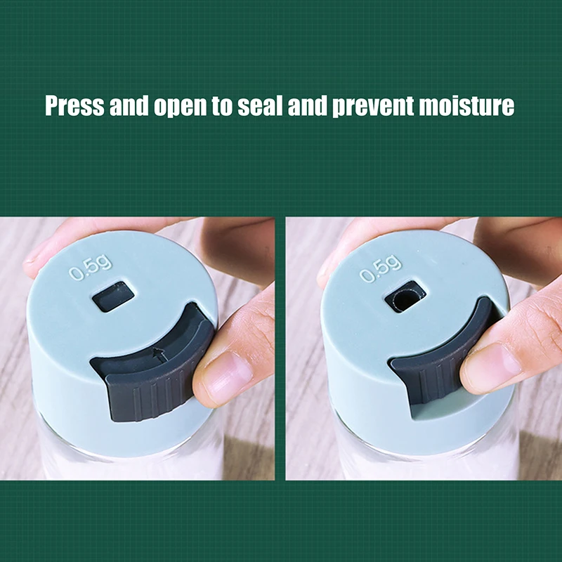 Seasoning jar powder sugar shaker 1pc measuring bottle 0.5g press type salt control pepper paprika cumin dispenser