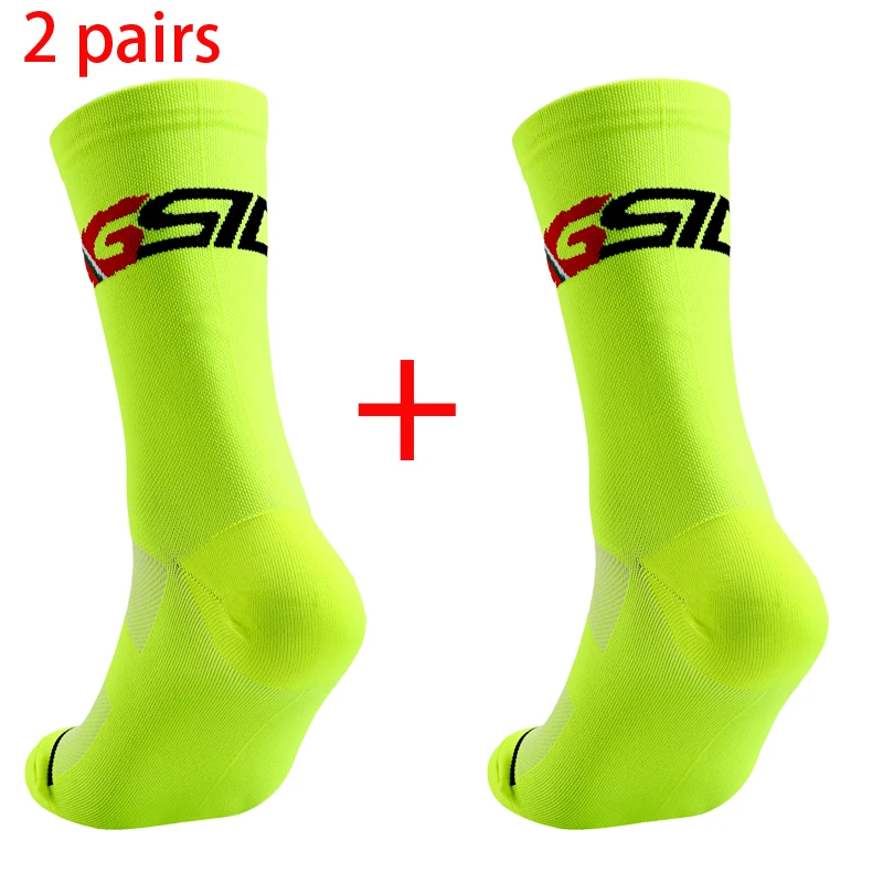 Cycling and Compression Grip Socks - Unisex Sport Socks (2 Pairs)