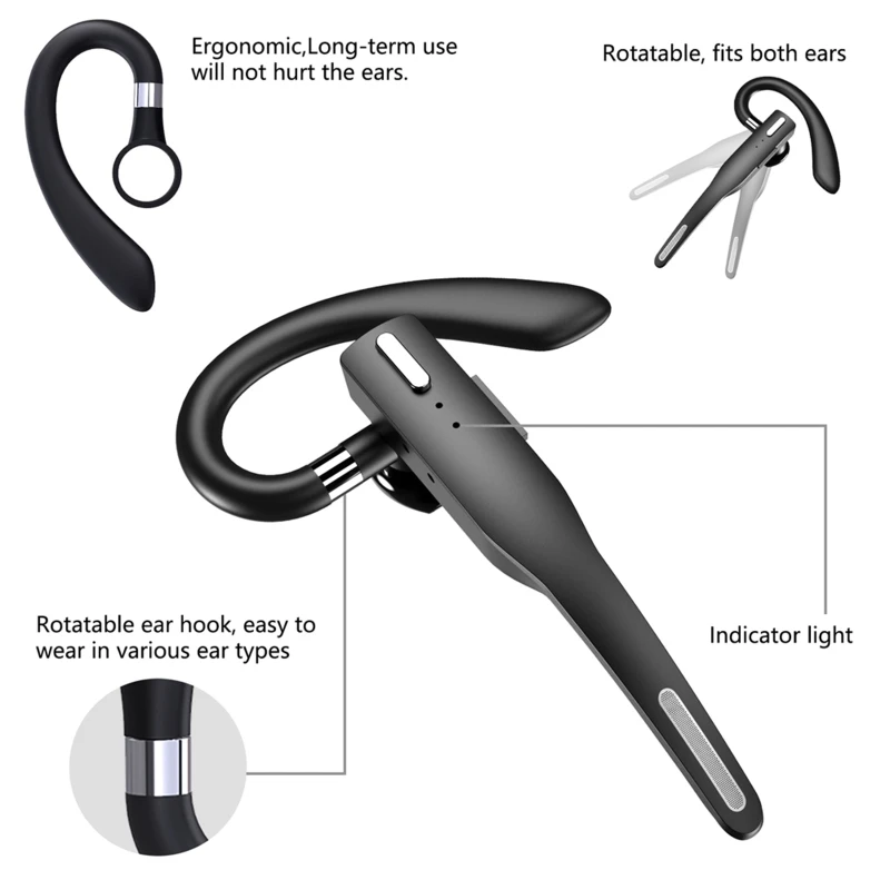 YYK525 Wireless Bluetooth-compatible Earphone Handsfree Business Headset Mini Earbuds Built-in Mic for Car Driving 896C 5