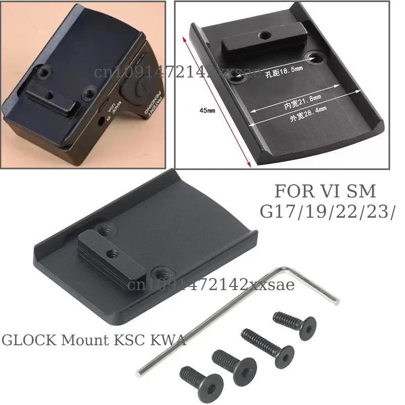 Tactical G ock Rear Sight Plate Base Mount Fit VI SM Red Dot Sight for Tokyo Marui 17 18C 19 KSC KWA Hunting Gun Accessories