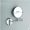 Bathroom Makeup Mirrors 6 inch Wall Mounted Bathroom Mirror 360 Degree Telescopic Folding 2-Face Double Bath Cosmetic Mirrors 6