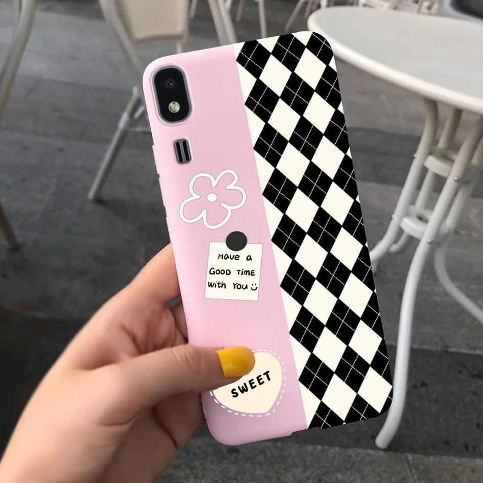 Shockproof Silicon Soft TPU Back Cover with Cartoon Cat Design - Phone Case