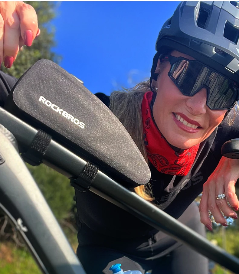ROCKBROS Fahrrad Tasche Regendicht Top Vorne Rohr Paket Große Kapazität Nylon Ultraleicht Tragbare Doube Zipper Pocket Bike Zubehör – Detail 2