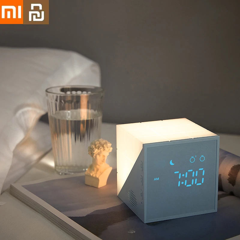 

Смарт-будильник XIAOMI YOUPIN, светодиодный ночник, прикроватный цифровой будильник для сна, тренировочная Ночная лампа 5 цветов