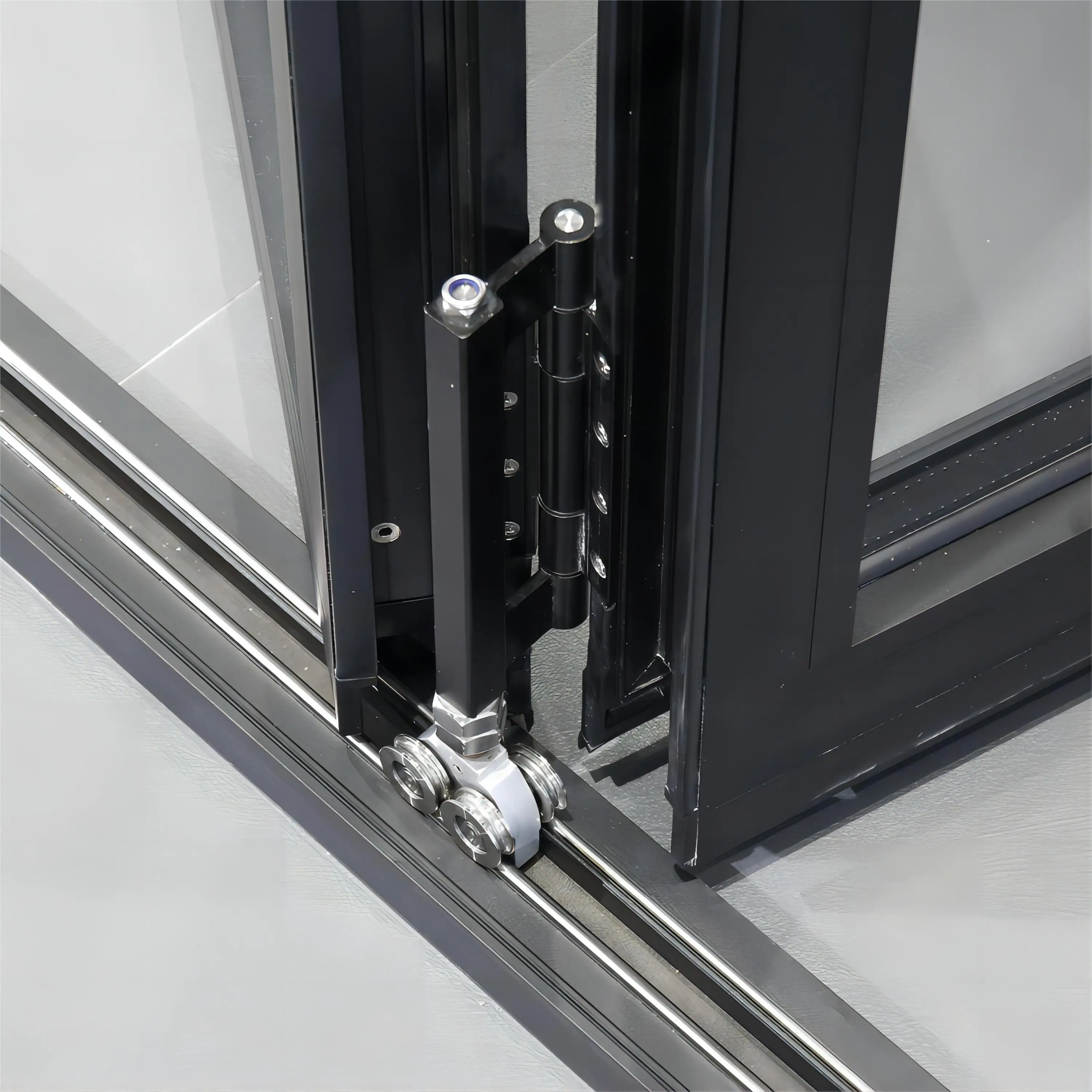 Sixinalu 1.8Mm Thermische Breuk Aluminium Profiel Frame Accordeon Deur Op Maat Gemaakte Dubbele Beglazing Gehard Glas Vouwdeur