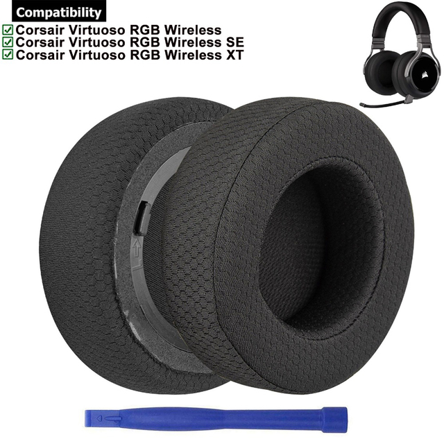 Comfort Mesh Fabric Replacement Ear Pads Cushions Headset Earpads