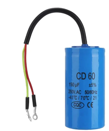 Cd60 150Uf 250V Ac Condensatore Di Avviamento Per Motore Elettrico Per Impieghi Gravosi Compressore D'Aria Rosso Giallo Due Fili