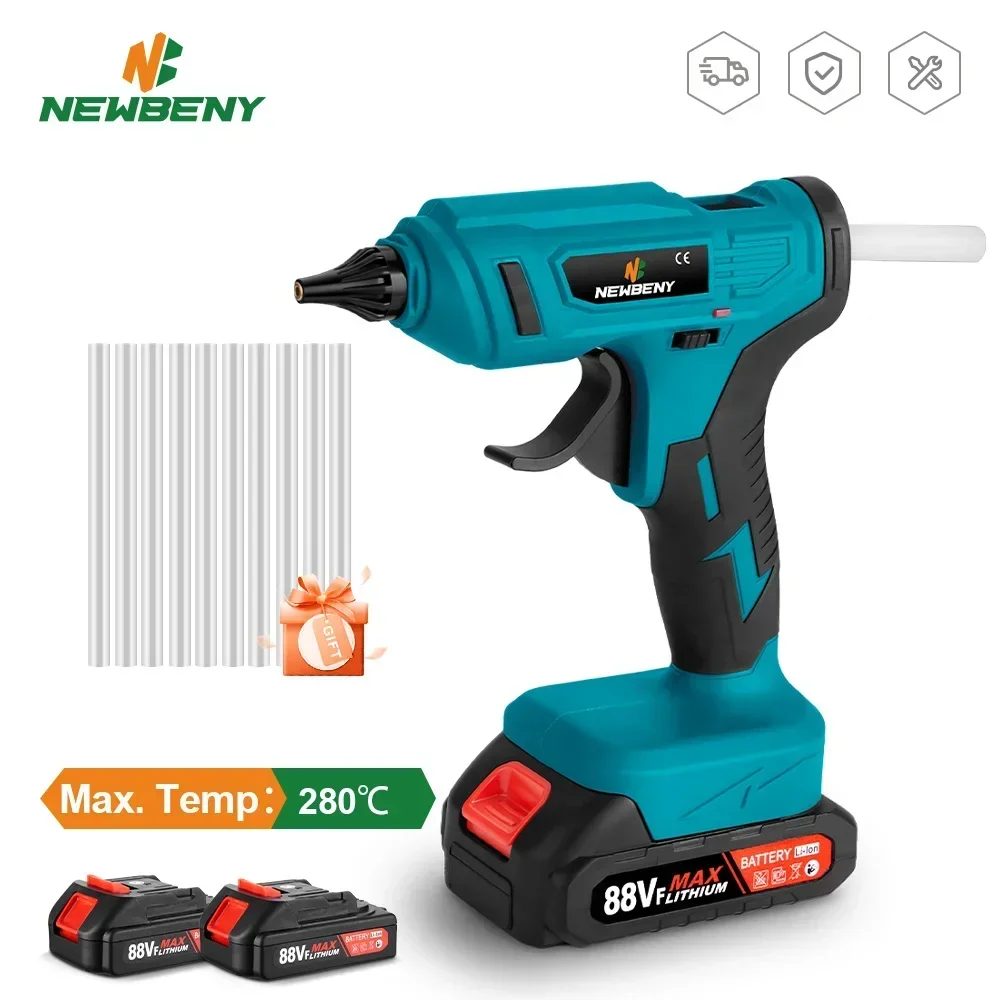 100W 280°C Cordless  Hot Melt Glue Gun Portable Rechargeable with 10pcs 11mm Glue Sticks DIY Repair Tool For Makita 18V Battery