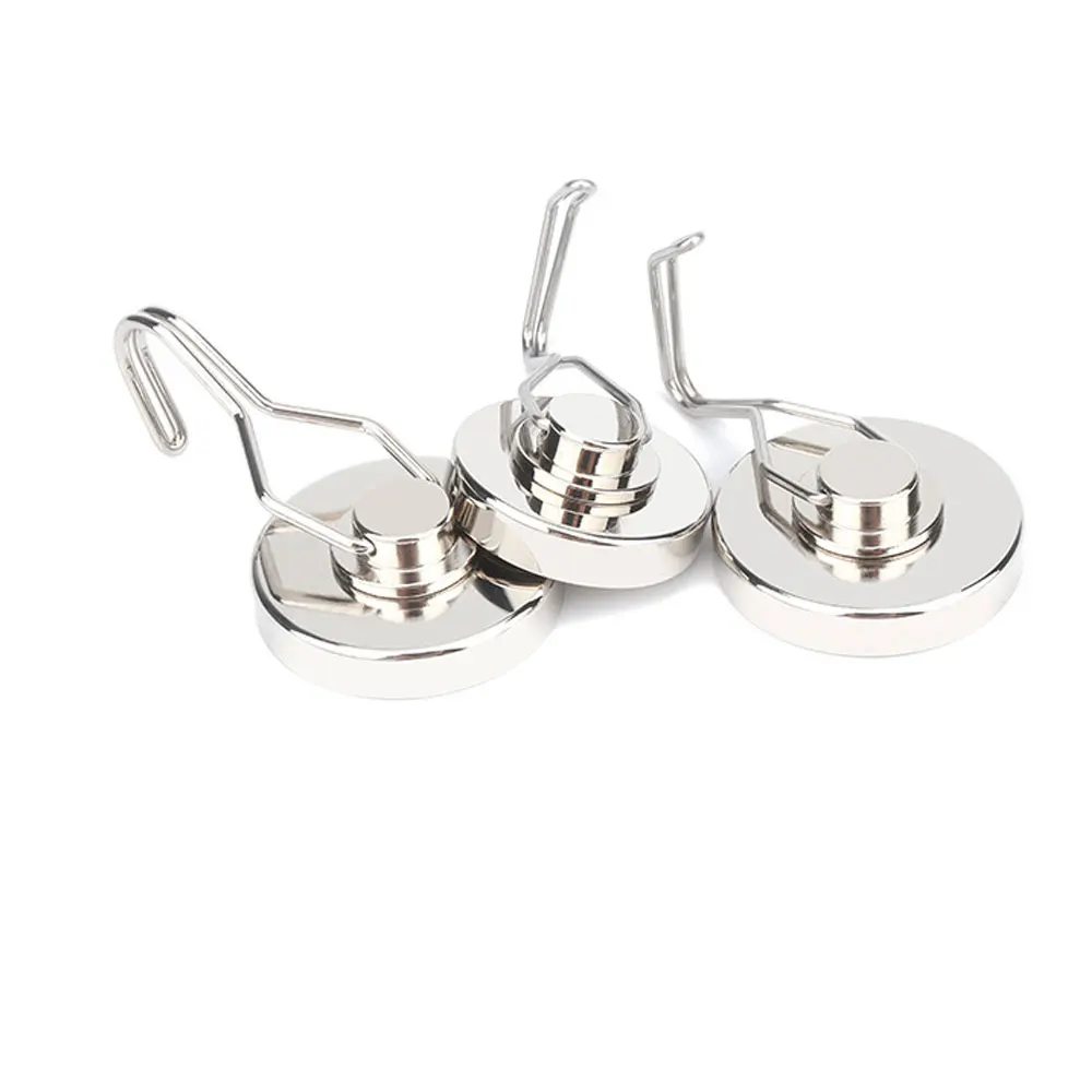 10-Pack Heavy Duty Swivel Magnetic Hooks - Strong Neodymium, 15kg Capacity, 20mm Size