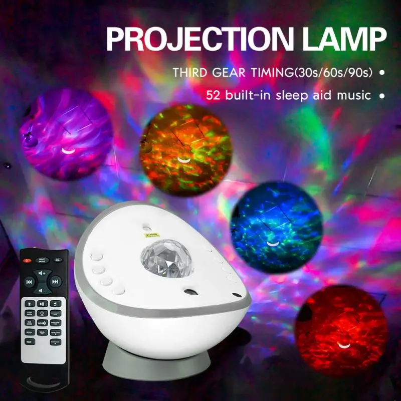 

Romantic Water Wave Projection Lamp 52 Sleep Aid Music For Indoor Home Bedroom Living Room Night Light Rotatable Remote Control