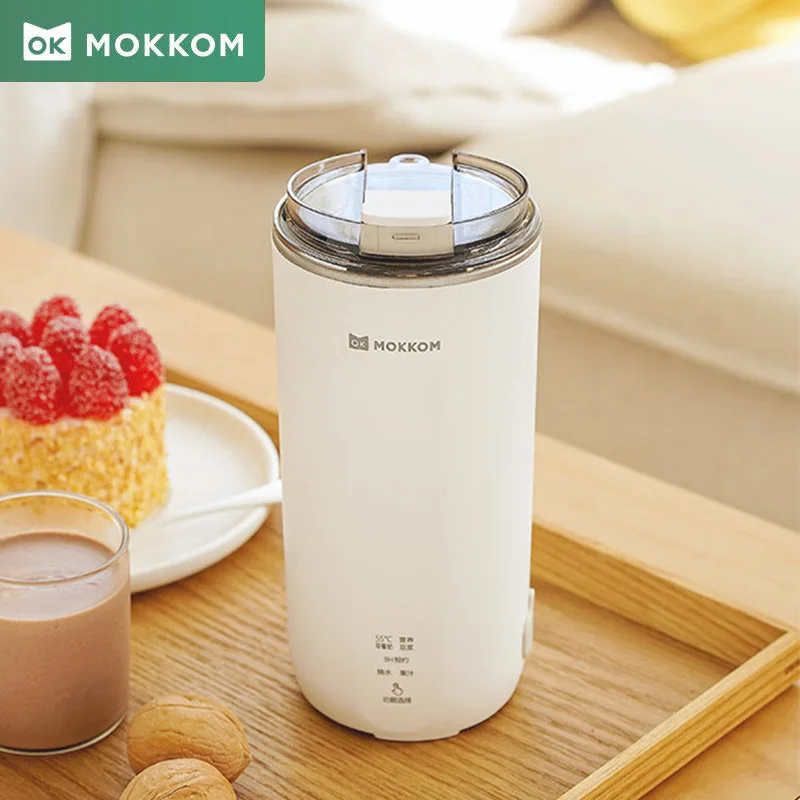 

MOKKOM Mini Soymilk Maker 300ml Food Blender Low Temperature Mixier For 1 Person Multifunction Soy Milk Juice Boiling Water