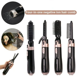 4 in 1 Hair Blow Straightener Dryer Brush Comb Dryer Curler Hot Air Styler Tool