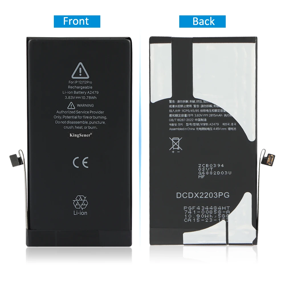 E-yiiviil Batteria di ricambio A2479 Compatibile con iPhone 12/12 Pro con kit di riparazione