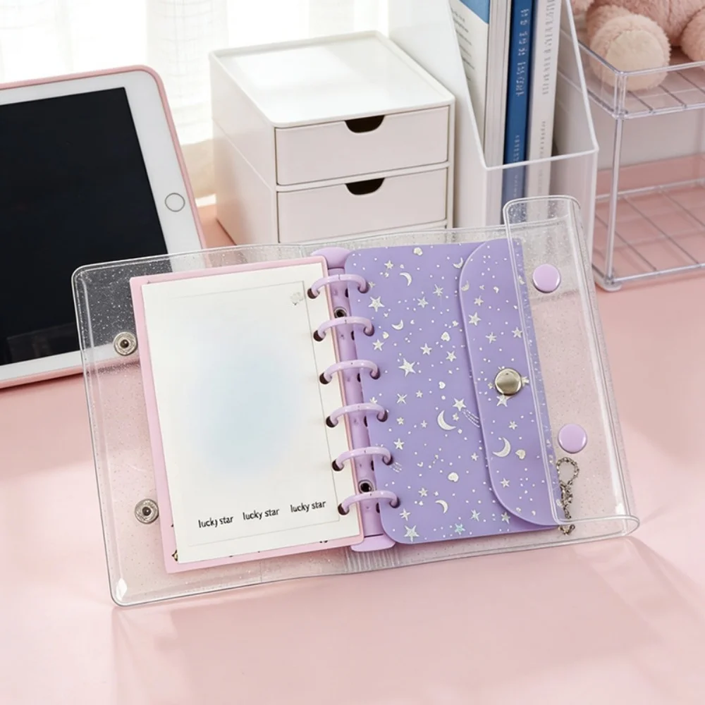 Compact Glitter Stationery Binder Notebook and Portable Notepad Organizer