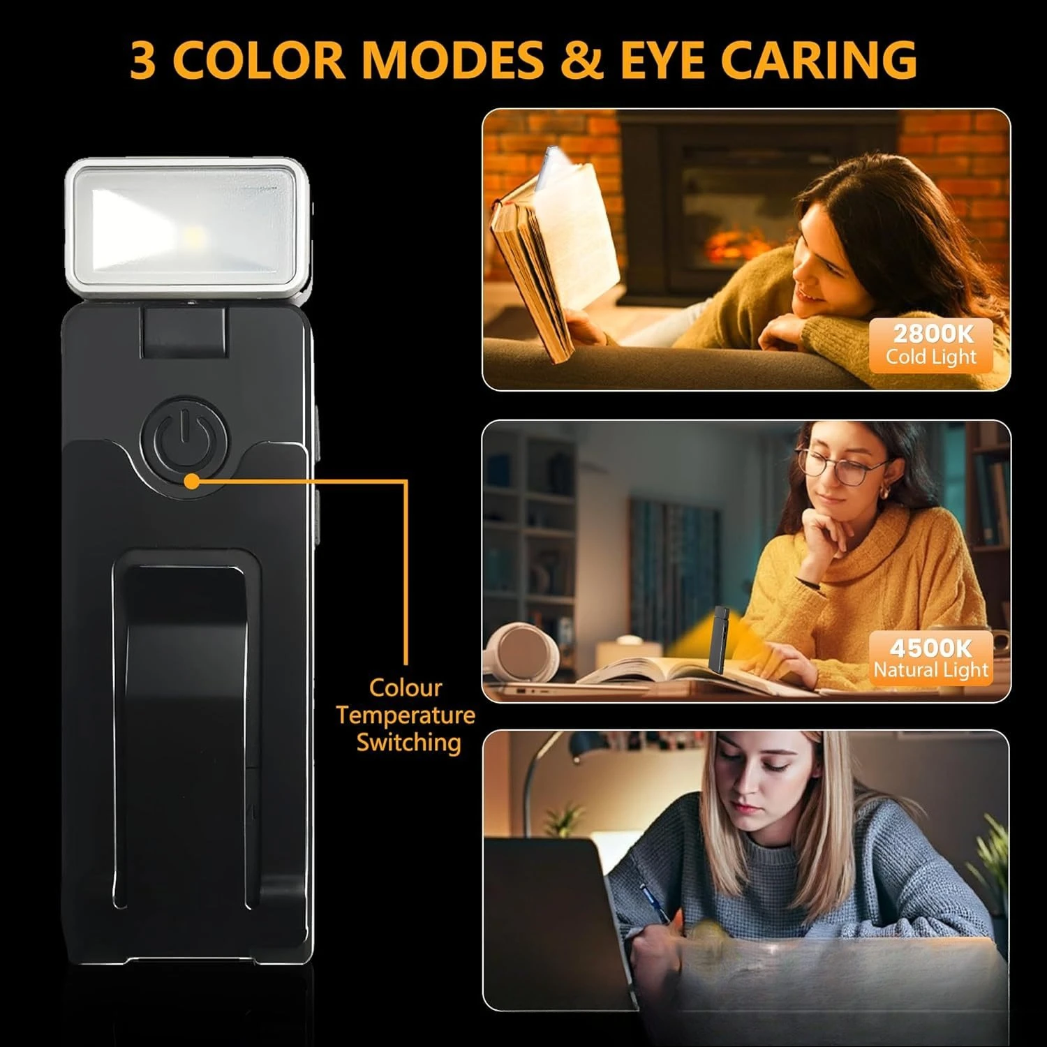 Folding Creative Mini Clip Light Portable Dormitory Bedside Learning Reading Eye Protection Charging Led Book Clip Night Light
