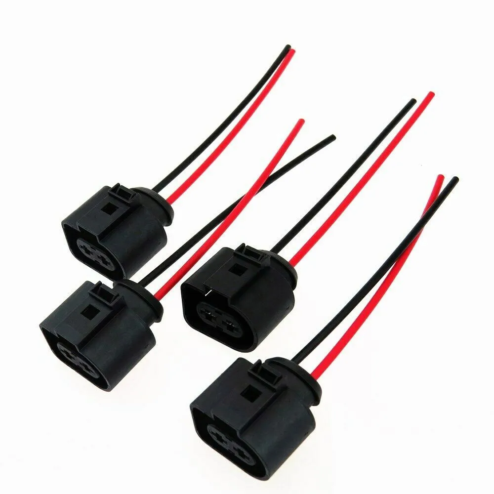 2Pins Rear Parking Brake Caliper Servo Motor Plug Pigtail 4 Pcs For Audi A6 2004-2008 Q3 Seat Alhambra 1J0937773 1J0 937 773