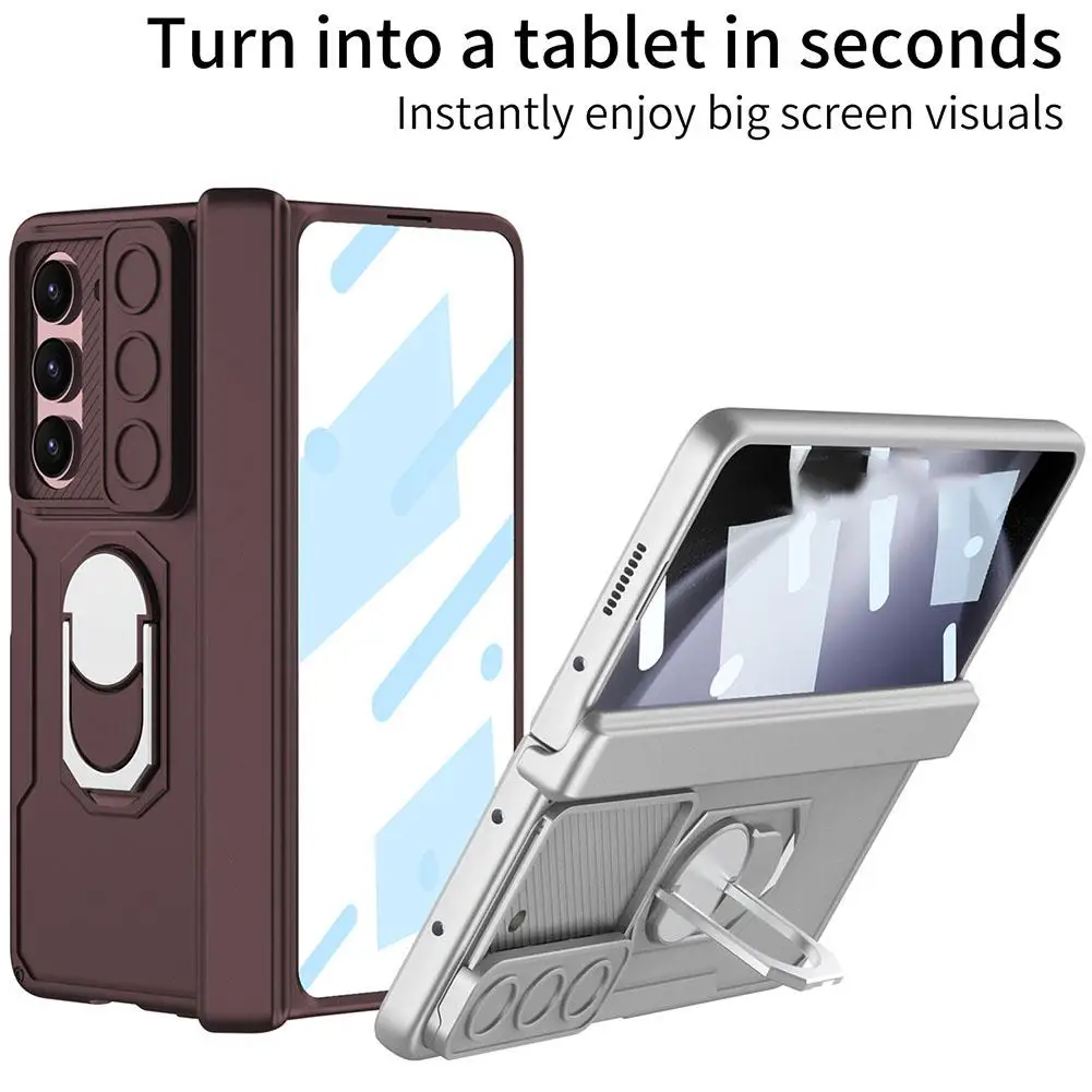 

1 шт. складной чехол для телефона Samsung Z Fold5 чехол для телефона противоударное прецизионное отверстие Магнитный всасывающий вал полностью обернутая пленка B9F6