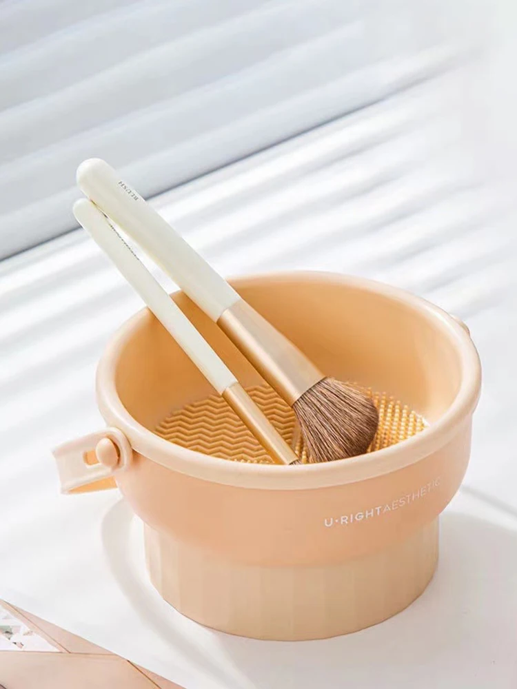 Make-up Pinsel Reinigung Schüssel Schönheit Ei Reinigung Werkzeug Lagerung Set Pinsel Puderquaste Trockenen Reinigung Silikon Trocknen Regal – Detail 6