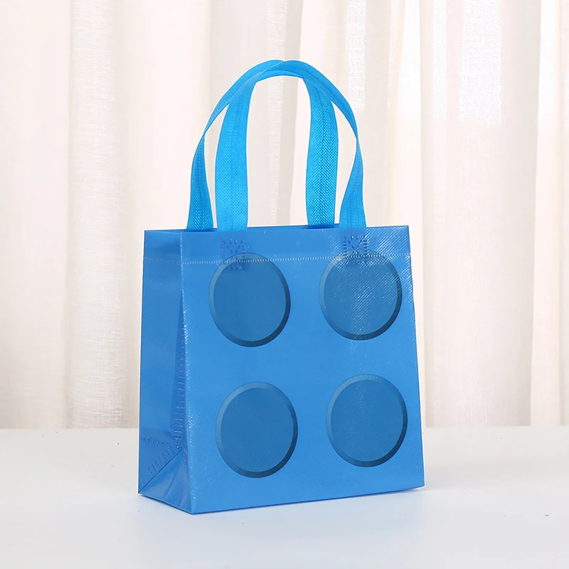 Neue 6/12 Stück Baustein-Tragetaschen aus Vliesstoff, Party-Geschenktüten für Geburtstag, Abschlussfeier, Ostern, Vatertag, Muttertag – Detail 2