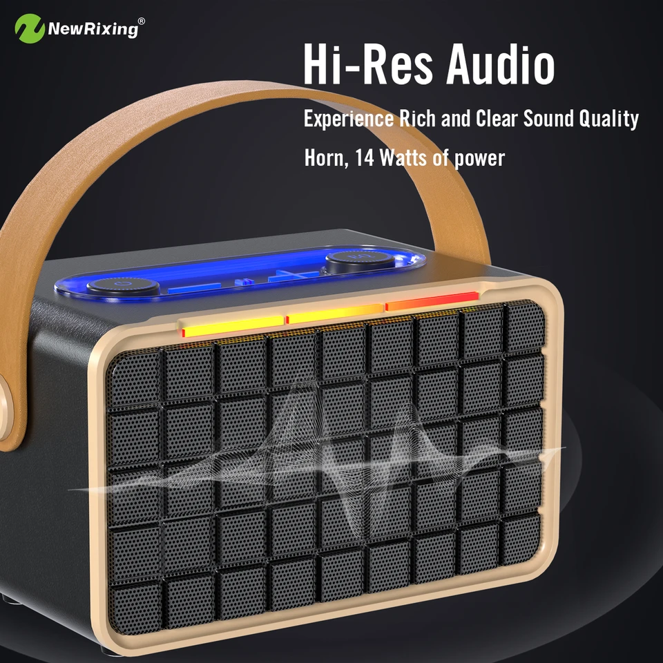 NEWRIXING Portable wireless mini speaker,BT speaker,14W，high