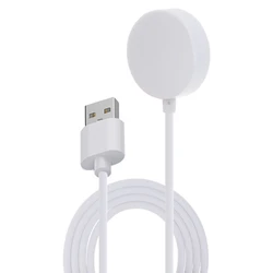 Portable Smartwatch Magnetic Charging Cable and Base Adapter (WHITE)